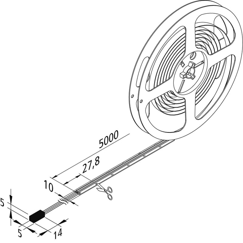 Hera - Lichtschlauch/-band LED-Streifen 5m 20203291001 m. Anschlussleitung