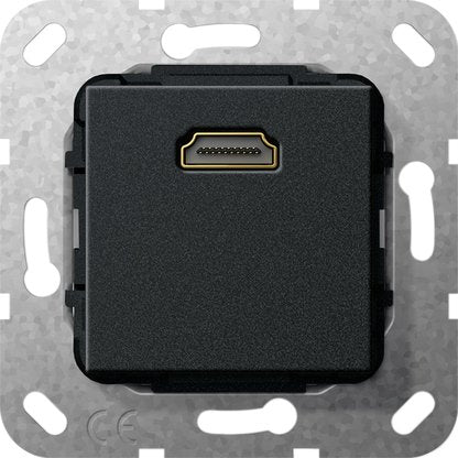 Gira - Einsatz/Abdeckung für Kommunikationstechnik UP Tragring HDMI sw matt 567010 Kabelpeitsche