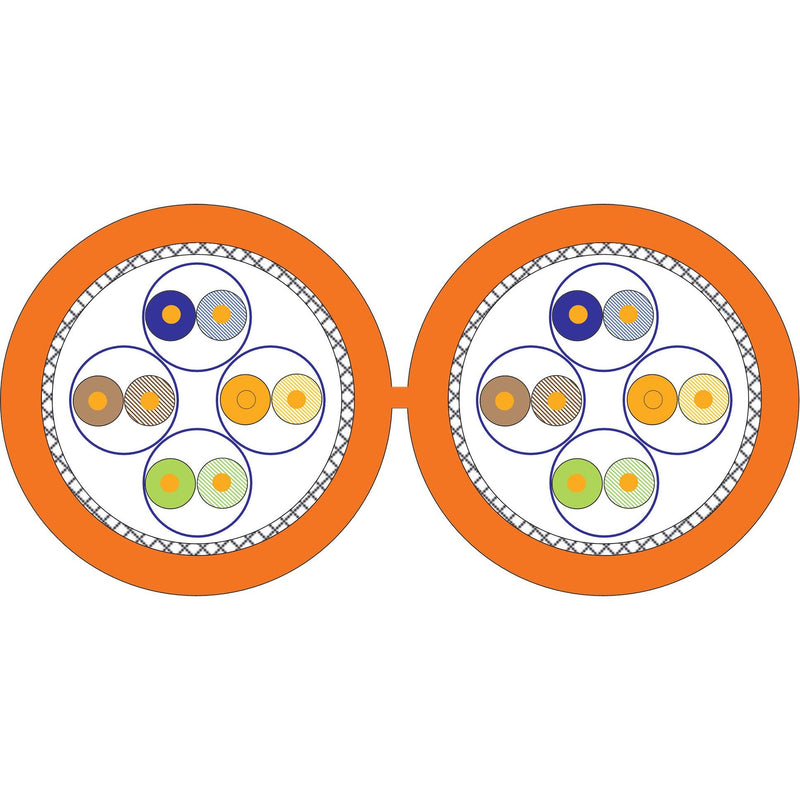 Acome - Daten- und Kommunikationskabel TN-7000-2 Kat.7 orange R7480F-Cca-Ri100 8P S/FTP AWG23 − 100 Meter
