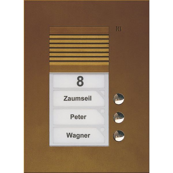 TCS Tür Control - Türstation für Türkommunikation Audio Außenstation PUK 3 PUK03/1-EB Tasten 1spaltig UP b