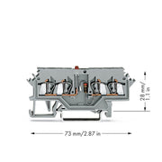 WAGO - Bauelement-Reihenklemme 4-Leiter-Trennklemme 280-624/281-434 − 100 Stück