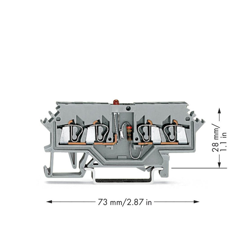 WAGO - Bauelement-Reihenklemme 4-Leiter-Trennklemme 280-624/281-434 − 100 Stück