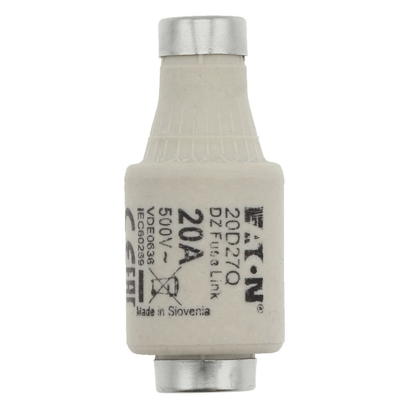 Eaton - D-Sicherungseinsatz Sicherungseinsatz Nieders. FUSE 20A D#20D27Q 20A AC 500V 50kA − 25 Stück