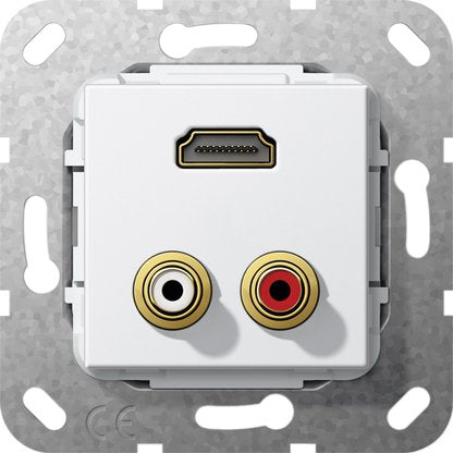 Gira - Einsatz/Abdeckung für Kommunikationstechnik UP Tragring HDMI C Audio 567403 rws