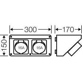 Hensel - Pultsystem Mi Connection Box Mi CB 11 2xCEE 16A,5p,400V,6h