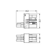 WAGO - Kompaktverteiler für steckbare Gebäudeinstallation h-Verteiler 2-polig 770-1609 Kod. B,hellgrün − 50 Stück