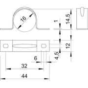 OBO Bettermann - Befestigungsschelle für Kabel/Rohre Befestigungsschelle 605 16 ALU − 100 Stück
