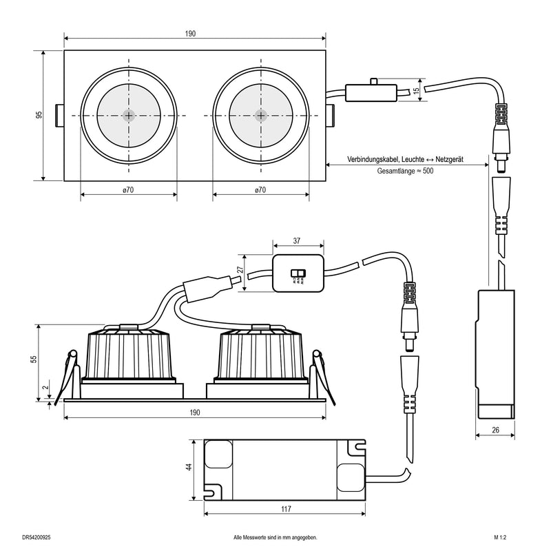 EVN Lichttechnik - Downlight/Strahler/Flutlicht LED-Deckenleuchte DR54200925 schwenkbar