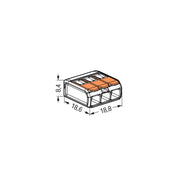 WAGO - Steckklemme Compact-Verbindungsklemme 221-413 3-Leiter bis 4qmm − 50 Stück