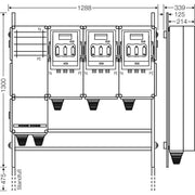 Hensel - Verteilerschrank für Energieversorgung Ladeverteiler Mi EV 140kW 3000 f.3 Abgänge a 140kW