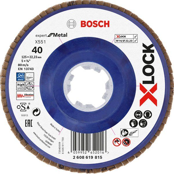 Bosch - Trenn-/Schleifscheibe X-LOCK-Fächerschleifscheib 2608619815 (VE10) eX551 Expert for