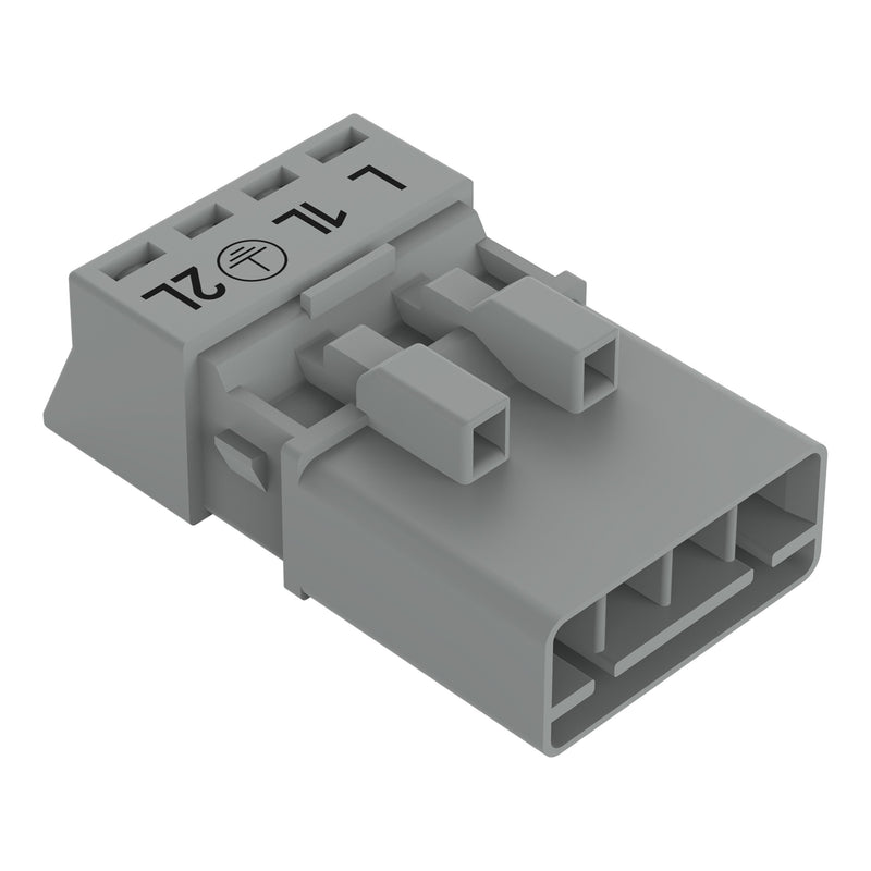 WAGO - Steckverbinder für steckbare Gebäudeinstallation Stecker 4-polig 890-254/064-000 grau − 50 Stück