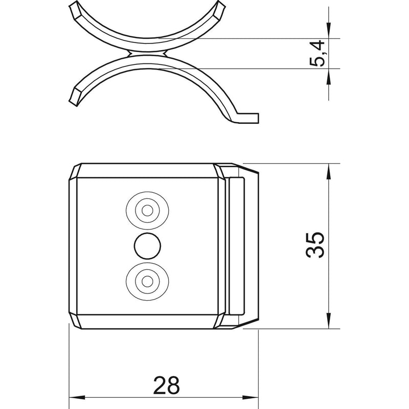 OBO Bettermann - Gegenwanne für Bügelschelle Doppelwanne 2058 M2 22 A2 16-22mm − 50 Stück