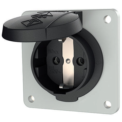 Mennekes - Schutzkontakt-Anbausteckdose SCHUKO schwarz 11012F 16A2p+E 230V, IP54