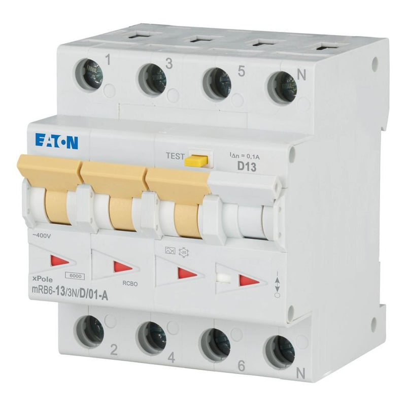 Eaton - Kombination FI-Schalter/Leitungsschutzschalter FI/LS Kombination mRB6-13/3N/D/01-A 13A 100mA