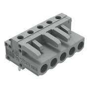 WAGO - Leiterplattensteckverbinder THT-Federleiste abgewink. 232-235 Rastermaß 5mm,grau − 100 Stück
