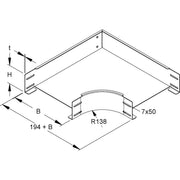 Niedax - Bogen für Kabelrinne Bogen 90° für KR, schwer RESS 100.200 S 100x200mm, t=2mm