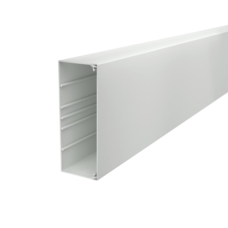 OBO Bettermann - Leitungsführungskanal Wand+Deckenkanal m.Obert. WDK80210LGR 80x210mm,PVC − 8 Meter
