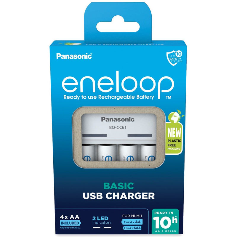 Hückmann - Universal-Ladegerät Ladegerät BQ-CC61 eneloop K-KJ61MCD40USB inkl. 4xAA 2000mAh