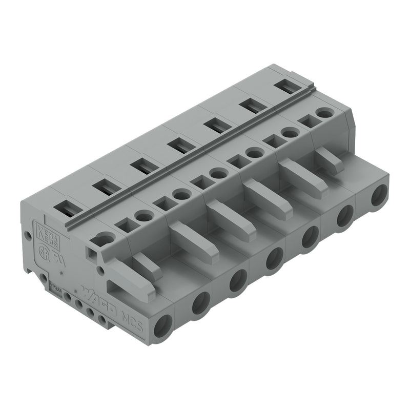 WAGO - Kabelsteckverbinder für Leiterplattensteckverbinder 1-Leiter-Federleiste 231-207/026-000 CAGECLAMP,2,5 mm²,gr − 50 Stück