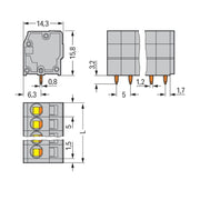WAGO - Leiterplattenklemme Klemmenleiste 739-110 − 80 Stück