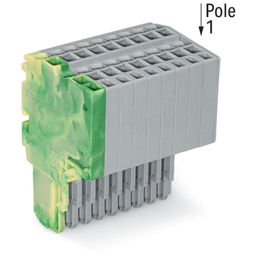 WAGO - Ein- und mehrpolige Klemmenleiste 2-Leiter-Federleiste 2020-210/000-037 1,5mm²,gn-ge/gr − 25 Stück