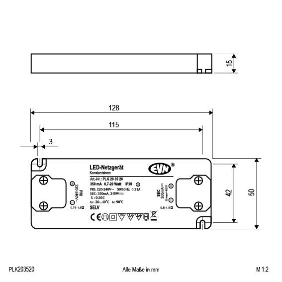 EVN Lichttechnik - LED-Betriebsgerät LED-Netzgerät PLK203520 350mA 0,7-20W IP20
