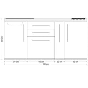 Stengel - Mini-Küche Miniküche Premiumline MPMM180AGKFreBli2Sn Mokka metallic