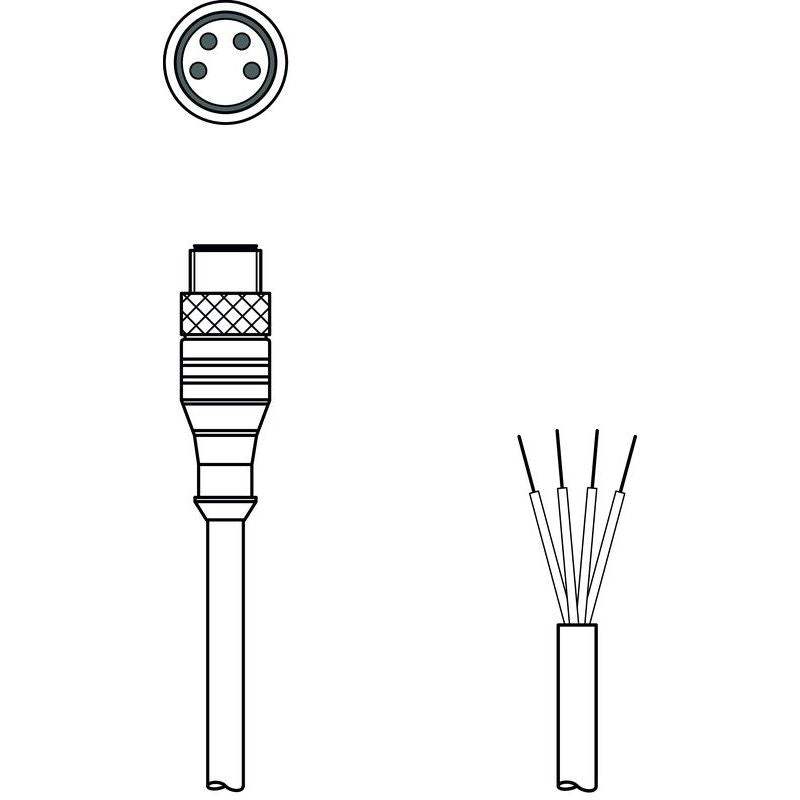 Leuze - Konfektioniertes Sensor-Aktor-Kabel Anschlussleitung KS U-M8-4A-P1-100