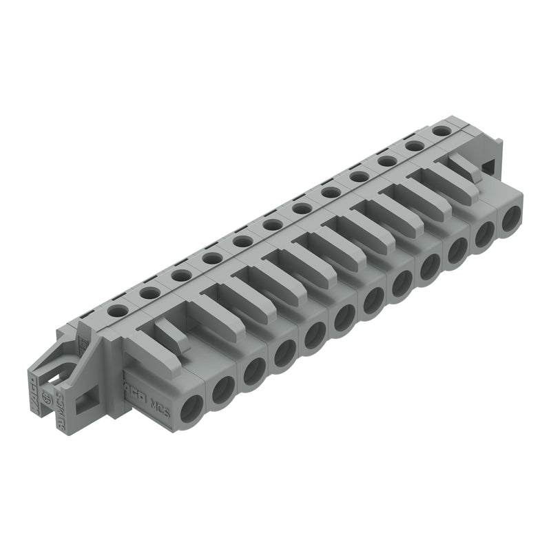 WAGO - Leiterplattensteckverbinder THT-Federleiste abgewink. 232-242/031-000 Rastermaß 5mm,grau − 25 Stück