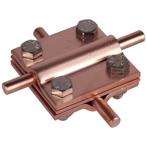 DEHN - Verbinder für Blitzschutz Kreuzstück Cu KS8.108.10FL30ZPCU f.Rd 8-10/8-10mm