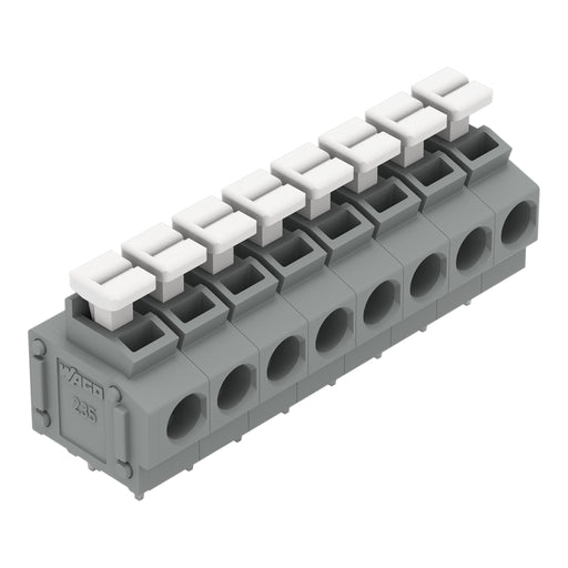 WAGO - Leiterplattenklemme 235-408/332-000 Drücker,1,5mm²,grau − 25 Stück