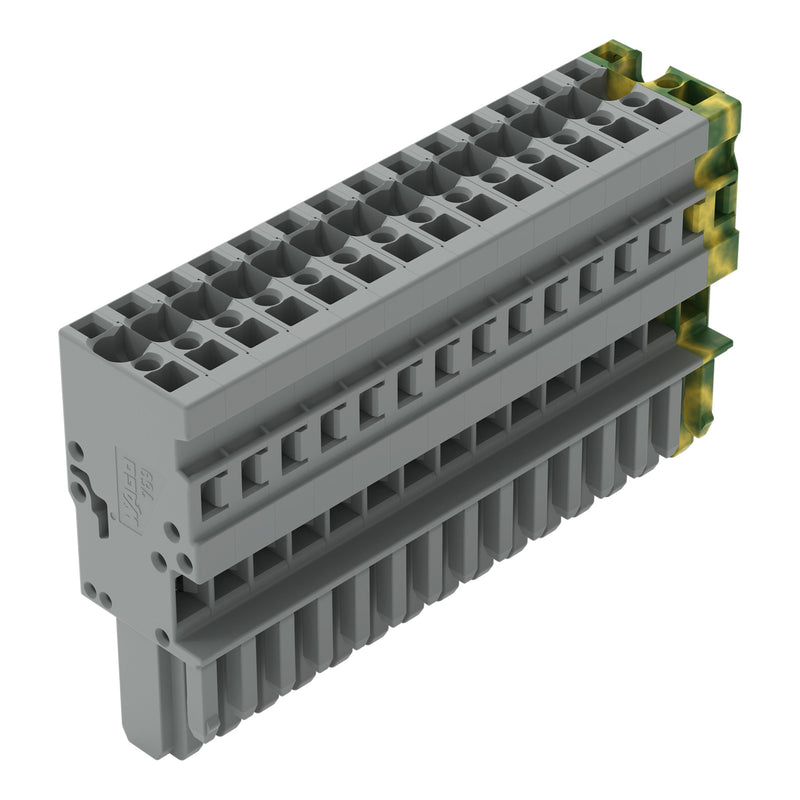 WAGO - Ein- und mehrpolige Klemmenleiste 1-Leiter-Federleiste 769-115/000-036 4mm²,gn-ge/gr − 10 Stück