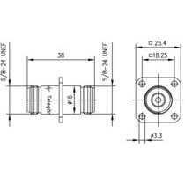Telegärtner - Koax-Kupplung N-Verbindungsstück 50 Ohm 100024110 m.Flan.(F-F)UG 129/U