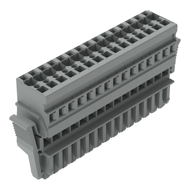 WAGO - Ein- und mehrpolige Klemmenleiste 1-Leiter-Federleiste 769-115/021-000 CAGE CLAMP,4mm²,grau − 10 Stück