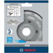 Bosch - Trenn-/Schleifscheibe PRO Concrete Topfscheibe, 2608601761 50 x 115 mm 22,23 mm