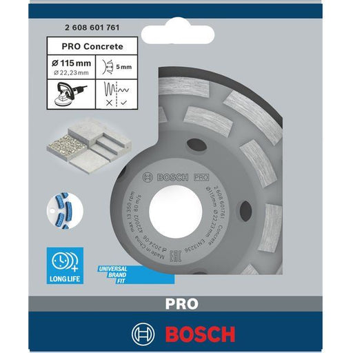 Bosch - Trenn-/Schleifscheibe PRO Concrete Topfscheibe, 2608601761 50 x 115 mm 22,23 mm