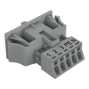 WAGO - Geräteanschluss für steckbare Gebäudeinstallation Snap-In-Stecker 890-755/062-000 5-polig,Kod. B,grau − 50 Stück