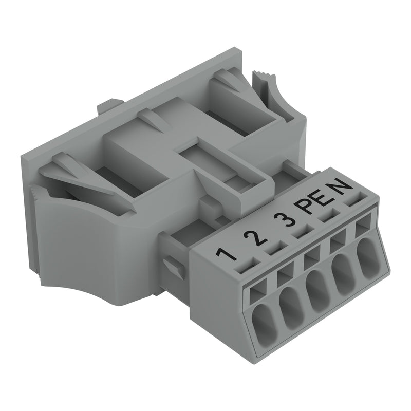 WAGO - Geräteanschluss für steckbare Gebäudeinstallation Snap-In-Stecker 890-755/062-000 5-polig,Kod. B,grau − 50 Stück