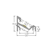Brumberg Leuchten - Mechanisches Zubehör/Ersatzteile für Leuchten LED-Eckprofilset silber 53912260 2000mm