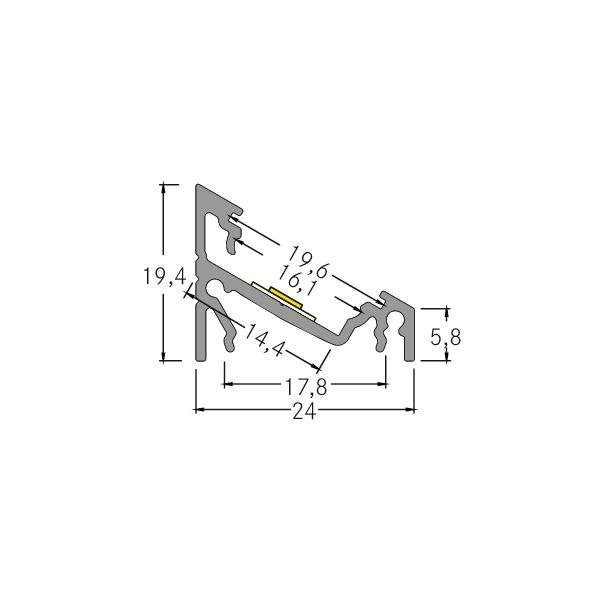 Brumberg Leuchten - Mechanisches Zubehör/Ersatzteile für Leuchten LED-Eckprofilset silber 53912260 2000mm