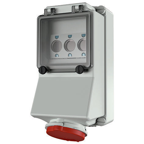 Mennekes - CEE-Steckdose abschaltbar, abgesichert (IEC 60309) Wanddose 5004 16A,5p,6h,400V,IP44