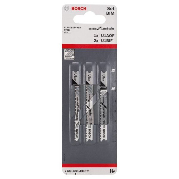 Bosch - Sägeblatt Sortiment PRO Laminate Set, 2608636430 U-Schaft, 3-tlg