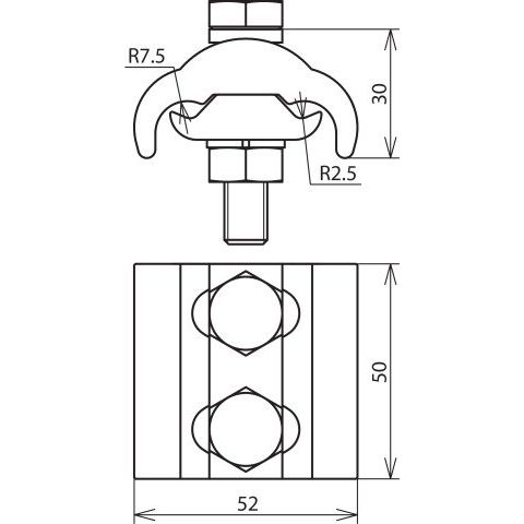 DEHN - Verbinder für Blitzschutz Parallelverbinder PV5.16SKM10X #306106 Cu/gal Sn