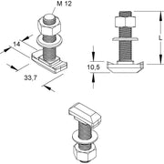 Niedax - Hammerkopfschraube Hakenkopfschraube M12 HK 512/80 F Länge 80mm − 50 Stück