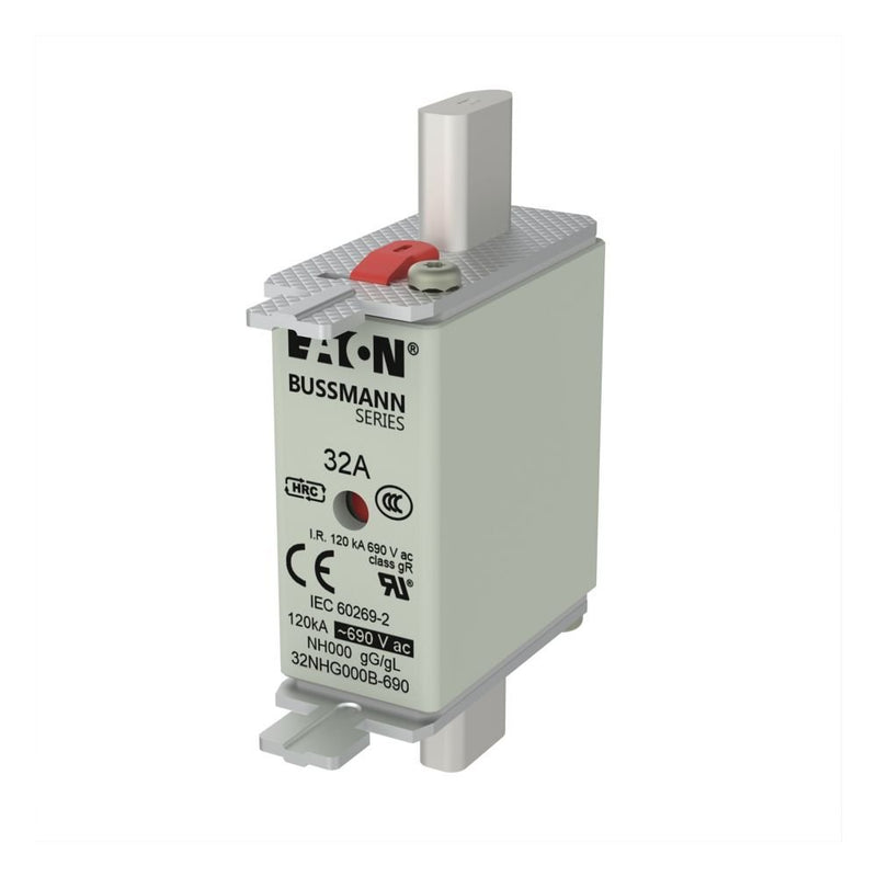 Eaton - Messersicherung Sicherungseinsatz Nieders. 32NHG000B-690 32A AC 690V 120kA − 3 Stück