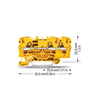 WAGO - Durchgangs-Reihenklemme 3-Leiter-Durchgangsklemme 2004-1306 4mm² − 50 Stück