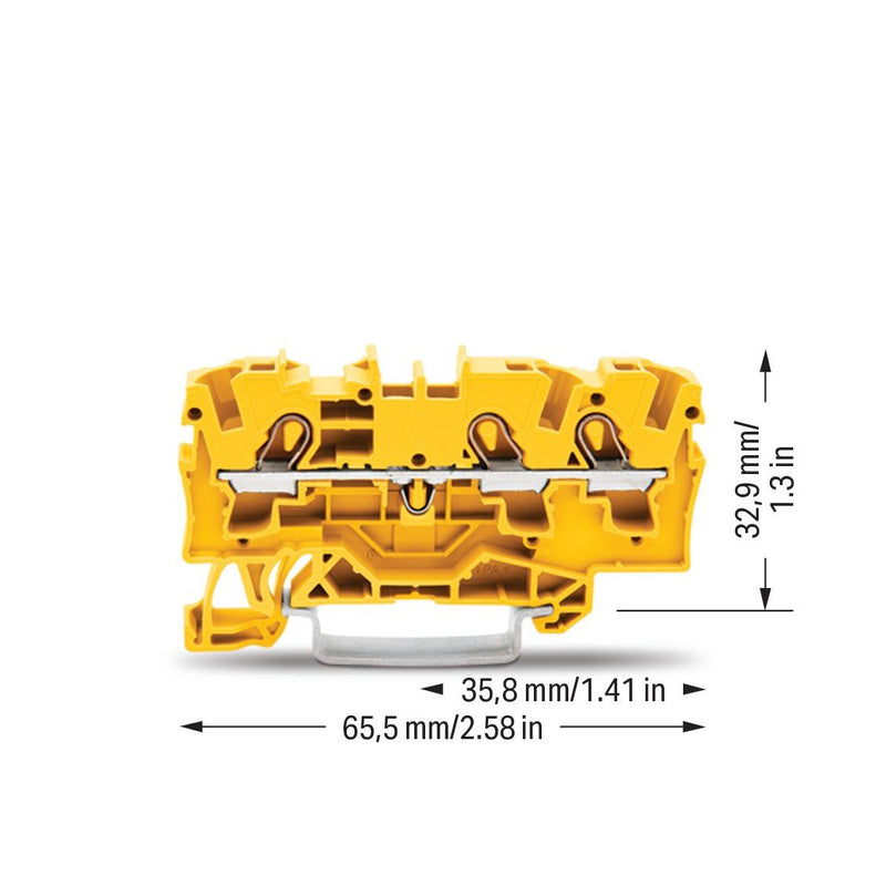 WAGO - Durchgangs-Reihenklemme 3-Leiter-Durchgangsklemme 2004-1306 4mm² − 50 Stück