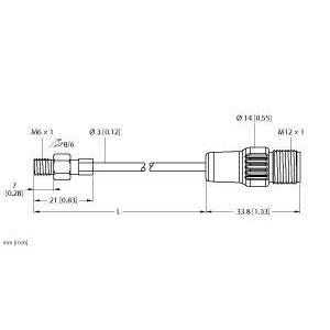 Turck - Temperatur-Prozess-Messeinrichtung Fühler TP203AM6H1141L100I7