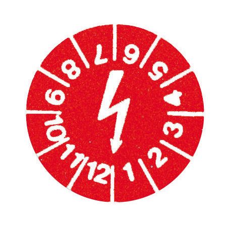 Cimco Werkzeuge - Warn-/Hinweisschild Prüfplaketten 182670 Blitz rot